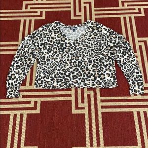Long sleeve leopard print shirt